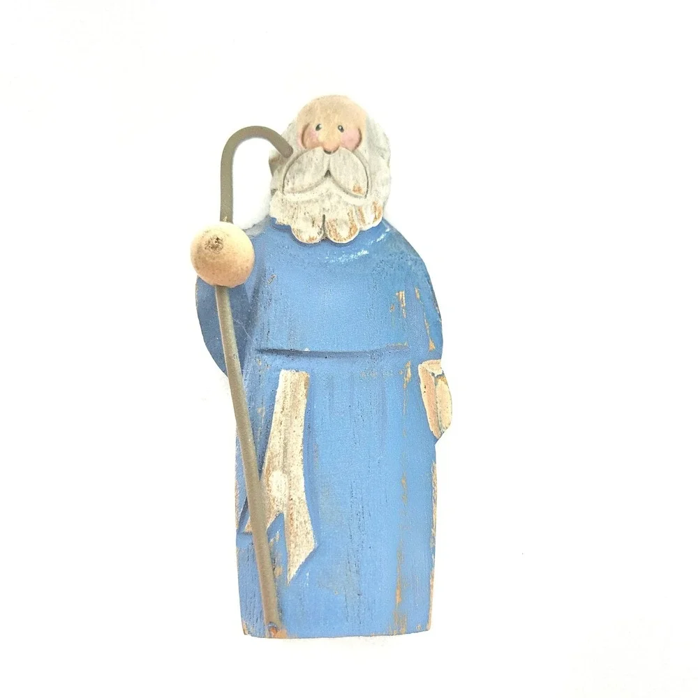 Noah's Ark Noah and Lion Wood Wooden Decorative Animals Home Decor Delton - Picture 2 of 13